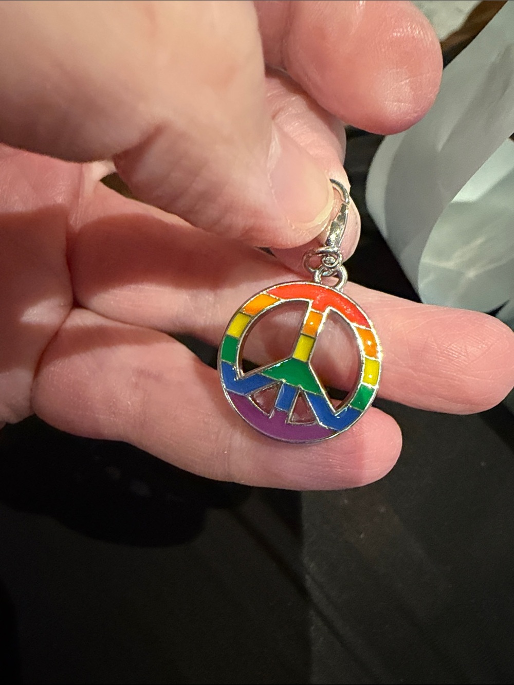 Cute Pride Peace Sign Charm